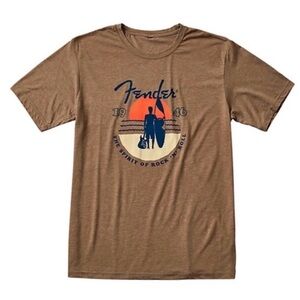 FENDER Brown Sunset Spirit of Rock n Roll Surfboard T-Shirt
Unisex NWT